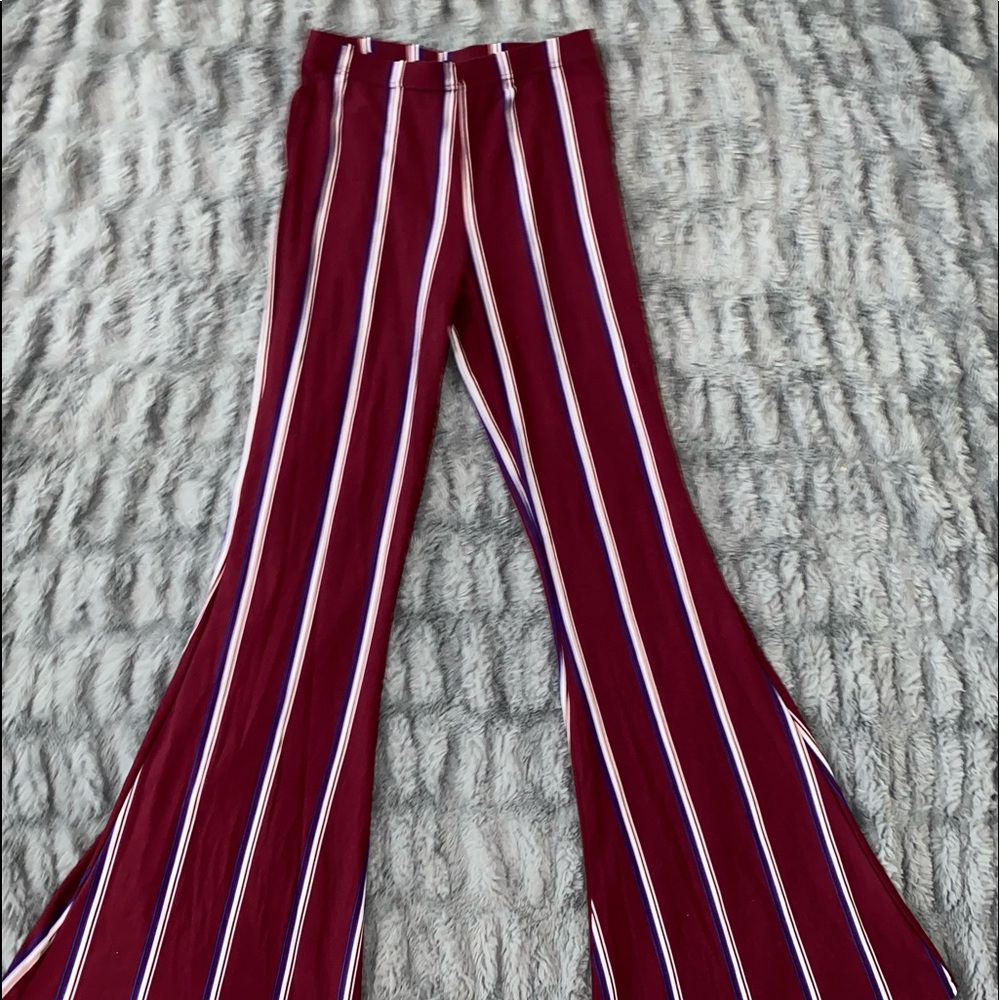 Small womens flare boot cut striped pants